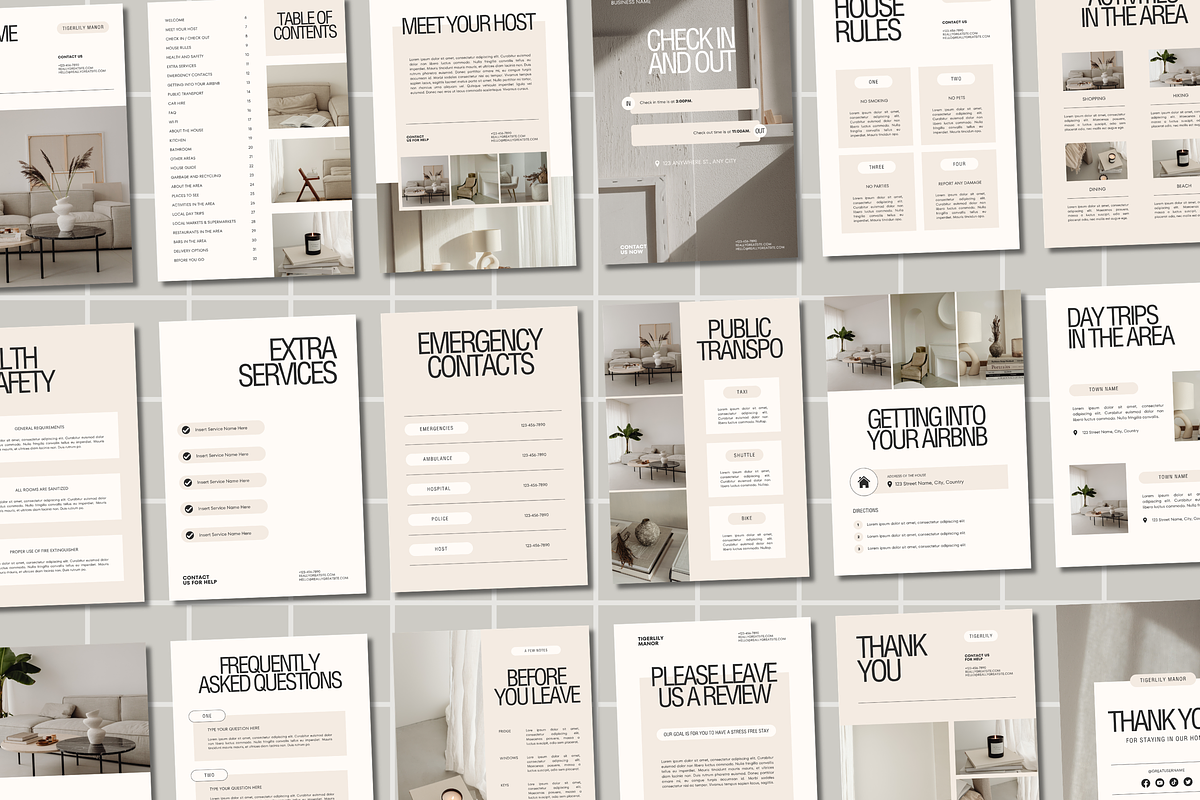 Airbnb Welcome Book Canva Template, a Stationery Template by Anna Design Studio (Photo 3 of 10)