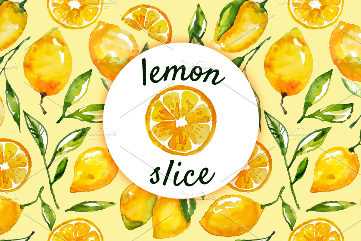 Lemon slice pattern, a Pattern Graphic by SuperNata (Photo 1 of 3)