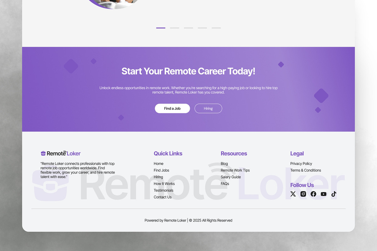 Remote Job Website, a Landing Page Template by FIBRINOSÄ (Photo 4 of 7)