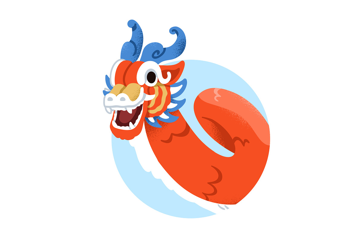 Chinese dragon mascot avatars set, an Animal Illustration by Good Studio (Photo 3 of 5)
