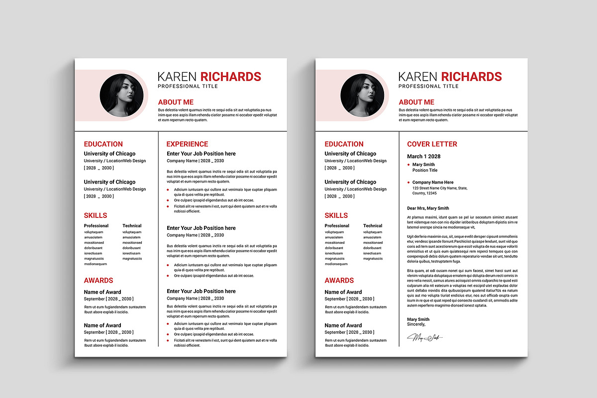 Simple Resume Template, a Resume Template by evgenystudio (Photo 3 of 4)