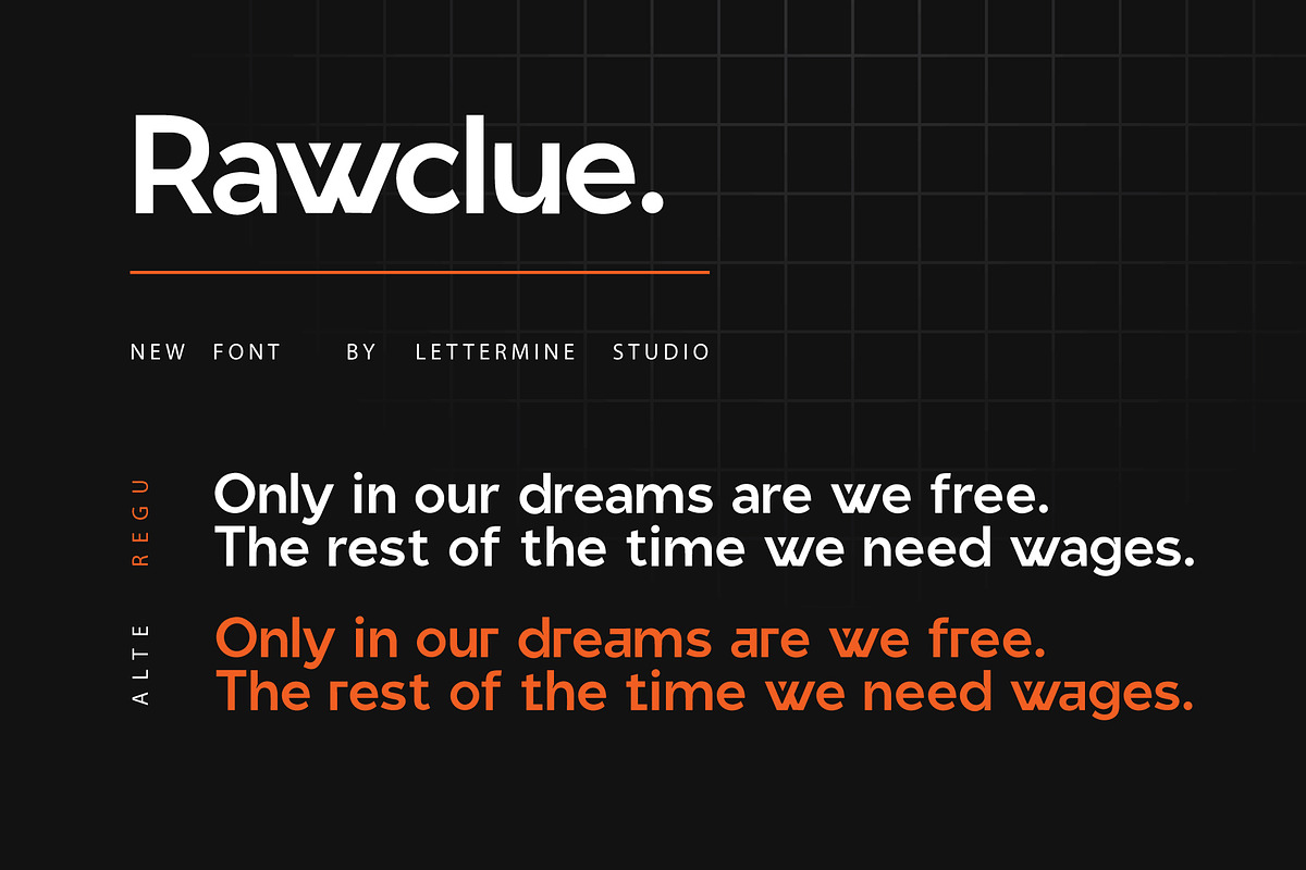 Rawclue - Modern Sans Serif, a Font by Lettermine (Photo 2 of 10)
