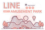 Amusement park - line illustrations, a Person Illustration by Boyko Pictures (Thumbnail 1 of 9)