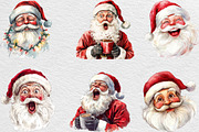 Retro Funny Santa Claus Face Clipart, an Illustration by Black Bird Studio (Thumbnail 5 of 6)