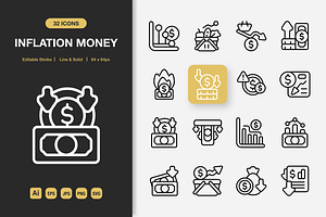 Inflation Money Icons, an Icon by Spacepixel Creative