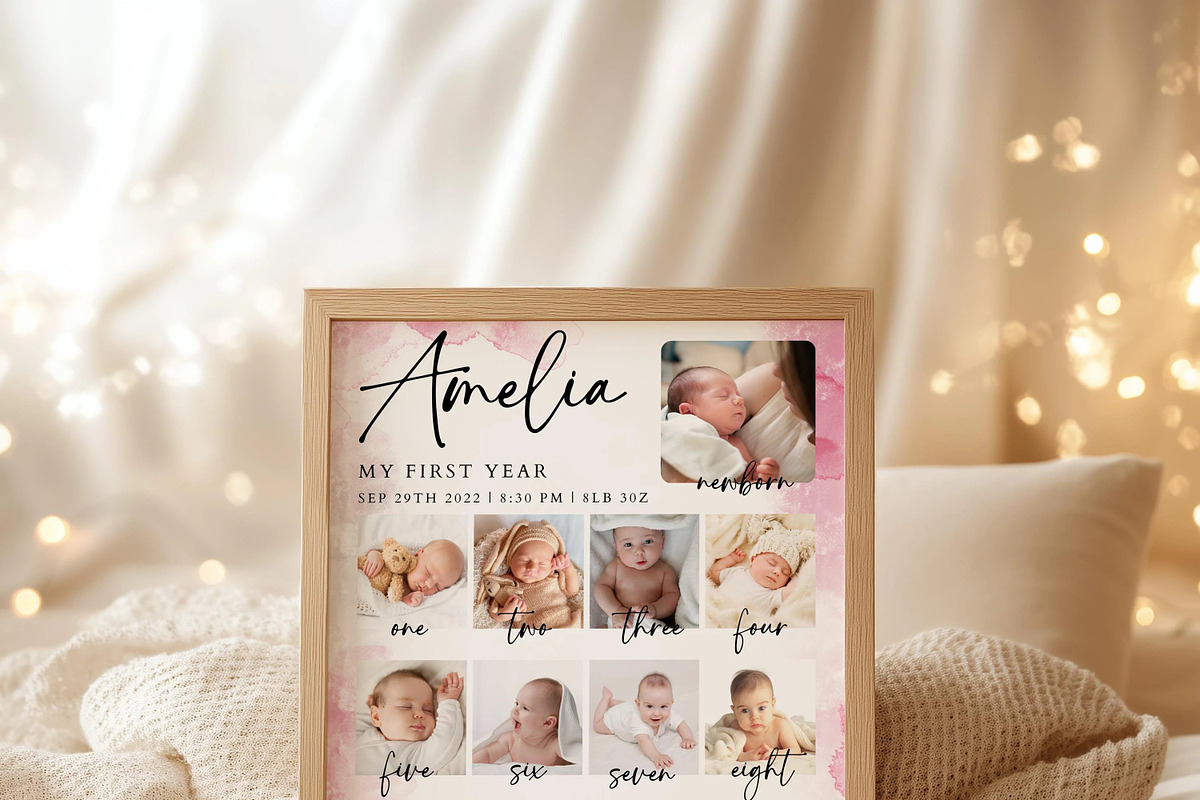 Printable Baby's First Year Poster, a Poster Template by LucaTheme (Photo 2 of 5)