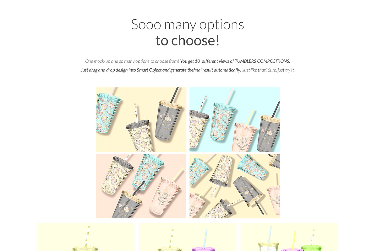 16 oz Acrylic Tumbler 10xMock-ups, a Packaging Mockup by Mocca Mockups Store (Photo 3 of 6)