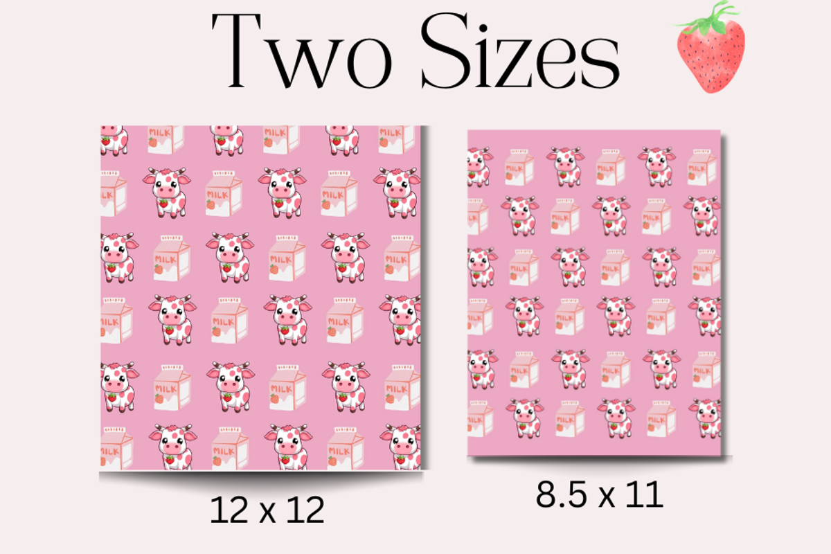 Strawberry Theme Digital Paper JPG, a Pattern Graphic by Pixels N Bows (Photo 3 of 3)