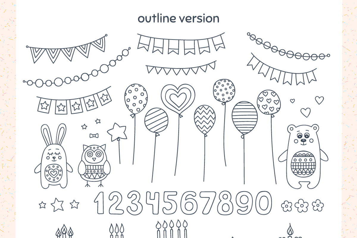 Happy Birthday! Clip Art Set, a Decorative Illustration by Fairy dreams (Photo 3 of 9)