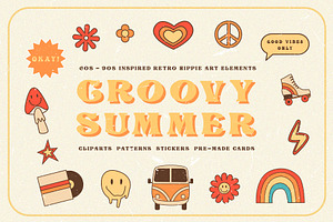 Groovy Summer - Retro Hippie Clipart