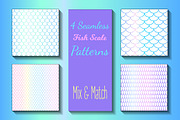 Mermaid Seamless Patterns Bundle, a Pattern Graphic by RabbitAndPencil (Thumbnail 7 of 11)