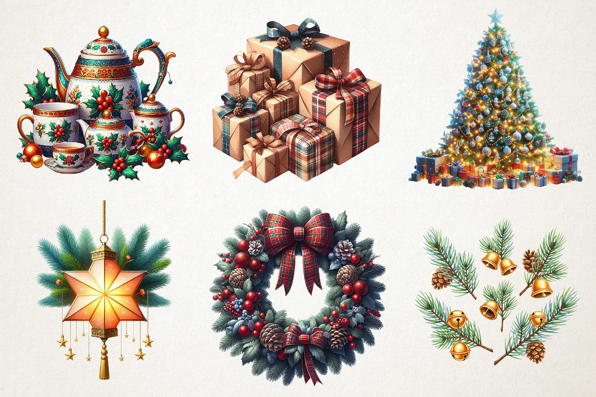 Cozy Christmas Watercolor Set, an Illustration by RobertsArt (Photo 7 of 7)