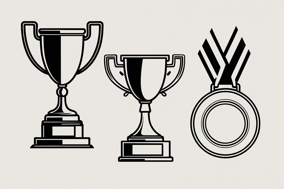 Trophy and Award Medal Icon Bundle, an Illustration by hafijul (Photo 3 of 7)