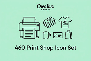 Print Order Icons Set, an Outline Icon by adenpinkstore