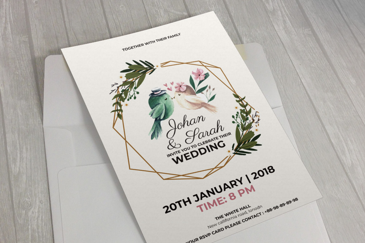 Wedding Invitation Card, a Card Template by DGTouch (Photo 1 of 3)