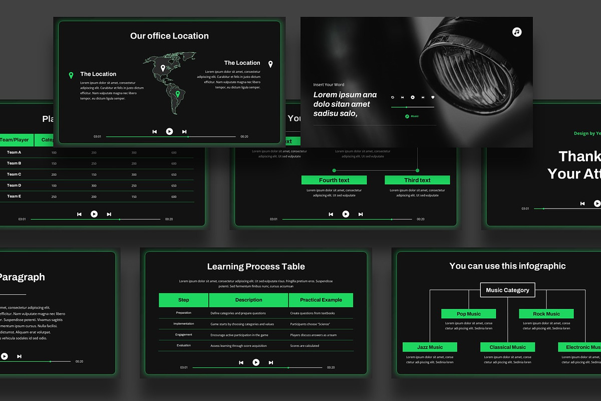 Music Presentation Template, a Presentation Template by BumbleGraph Studio (Photo 2 of 4)