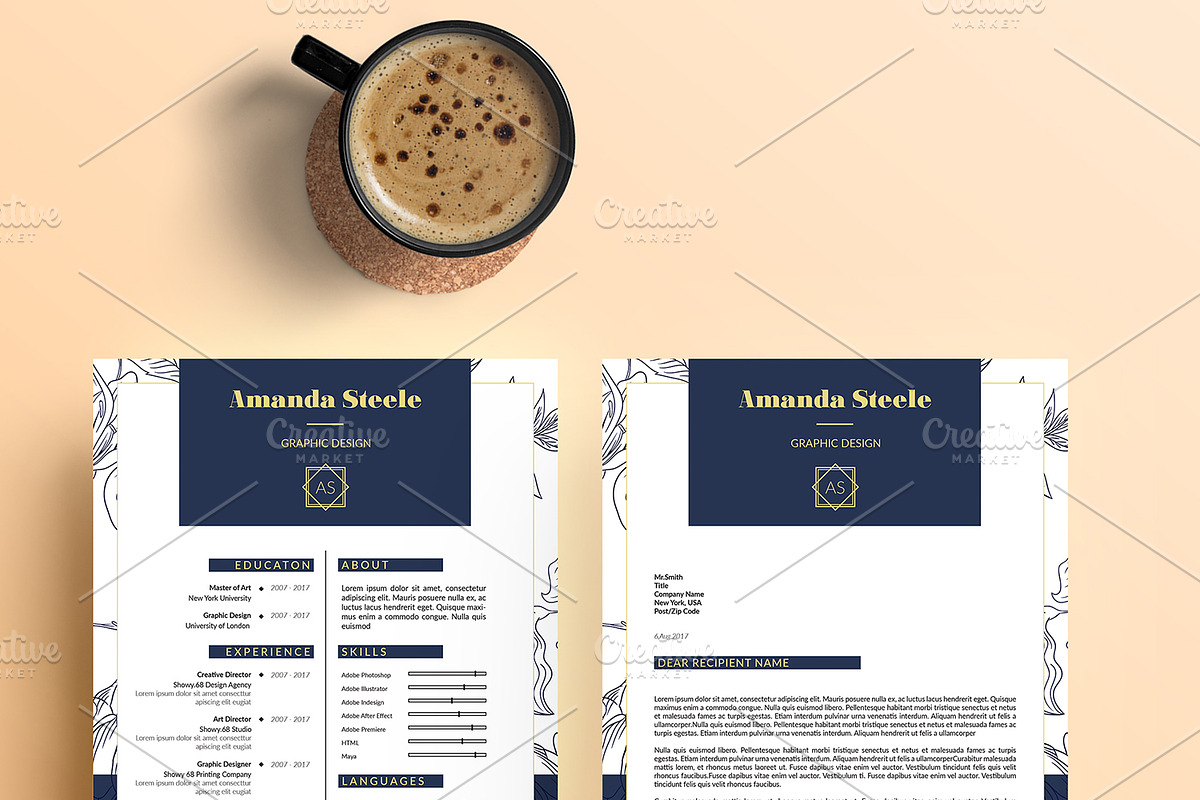 Floral CV / Resume template / N, a Resume Template by Showy68 Template (Photo 4 of 5)