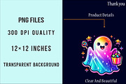 Retro Halloween Iridescent Ghost PNG, an Illustration by SinaCreation (Thumbnail 5 of 6)