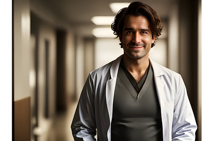 Smiling doctor with medium waist, a Person Illustration by Natasha Breen