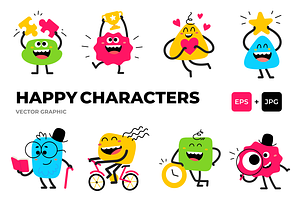 Happy Abstract Characters