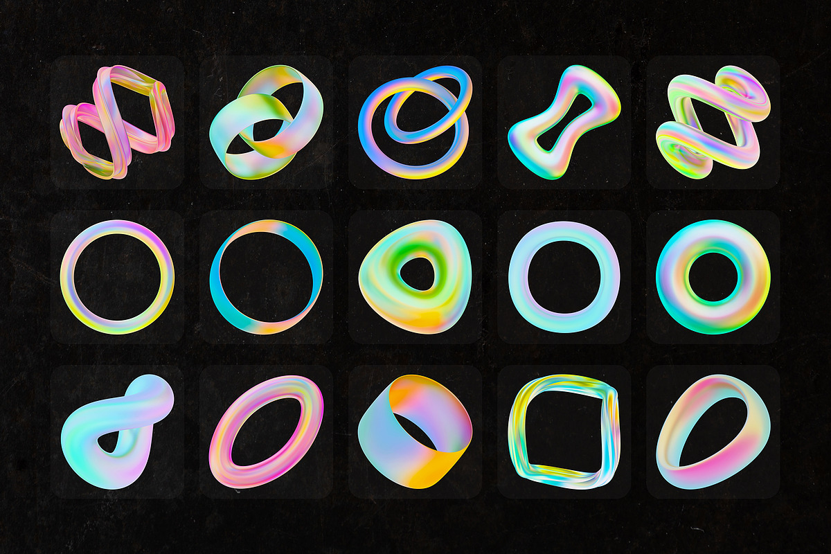 Holo Geometry Abstract 3D PNG Shapes, an Object Graphic by stasylionet (Photo 8 of 11)
