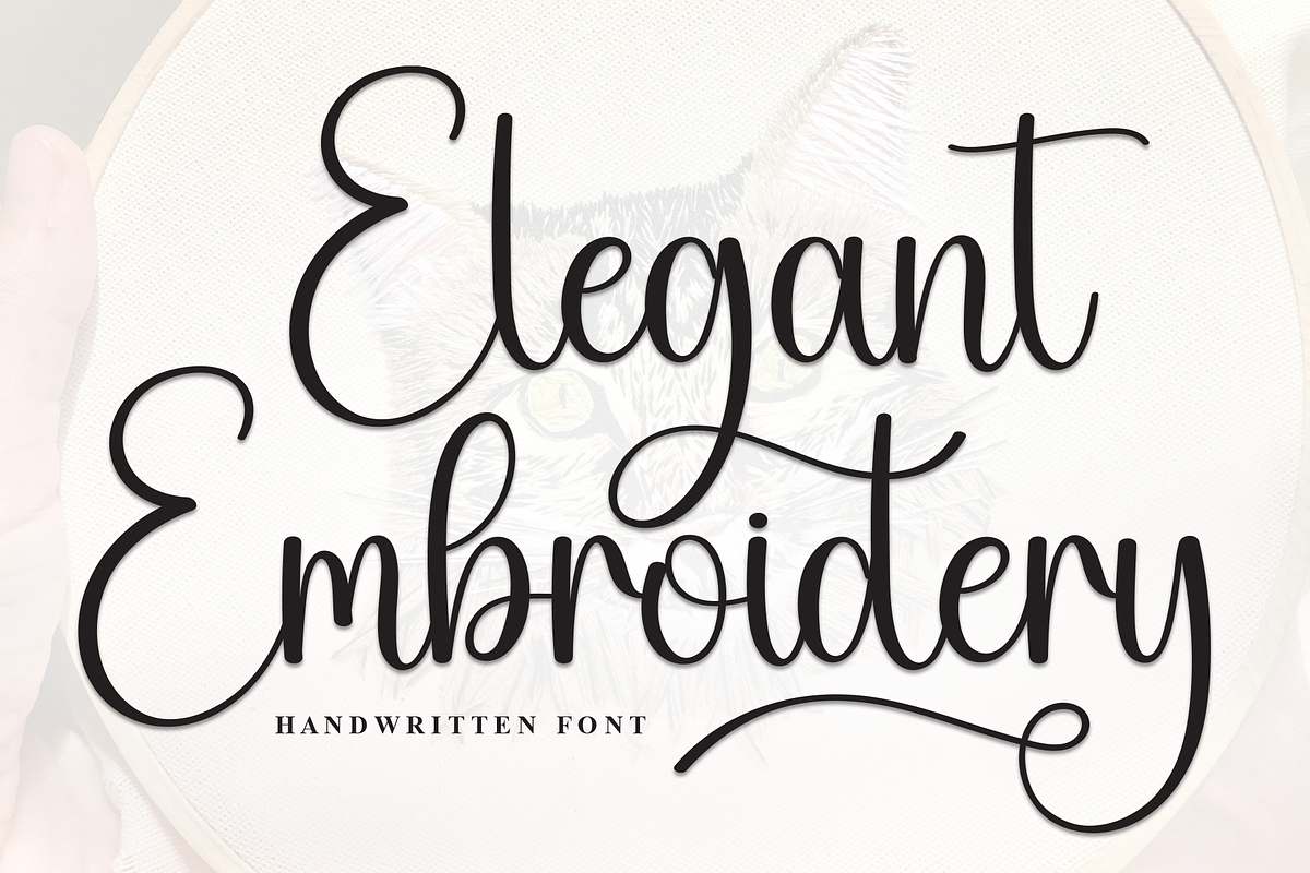 Elegant Embroidery | Script Font, a Handwritten Font by Scratchones (Photo 1 of 9)