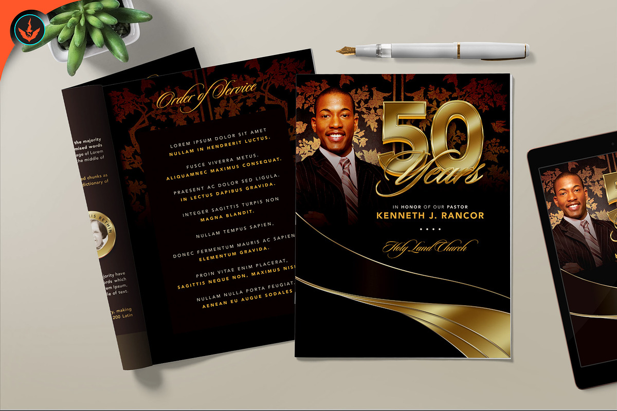 Black and Gold Pastor Anniversary, a Brochure Template by SeraphimChris (Photo 4 of 6)