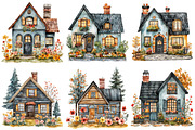 Watercolor Houses Clipart, an Illustration by Craft Nest (Thumbnail 12 of 12)