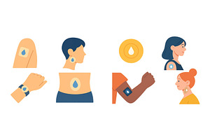Illustrations of wearable health, a Healthcare Illustration by ZinetroN