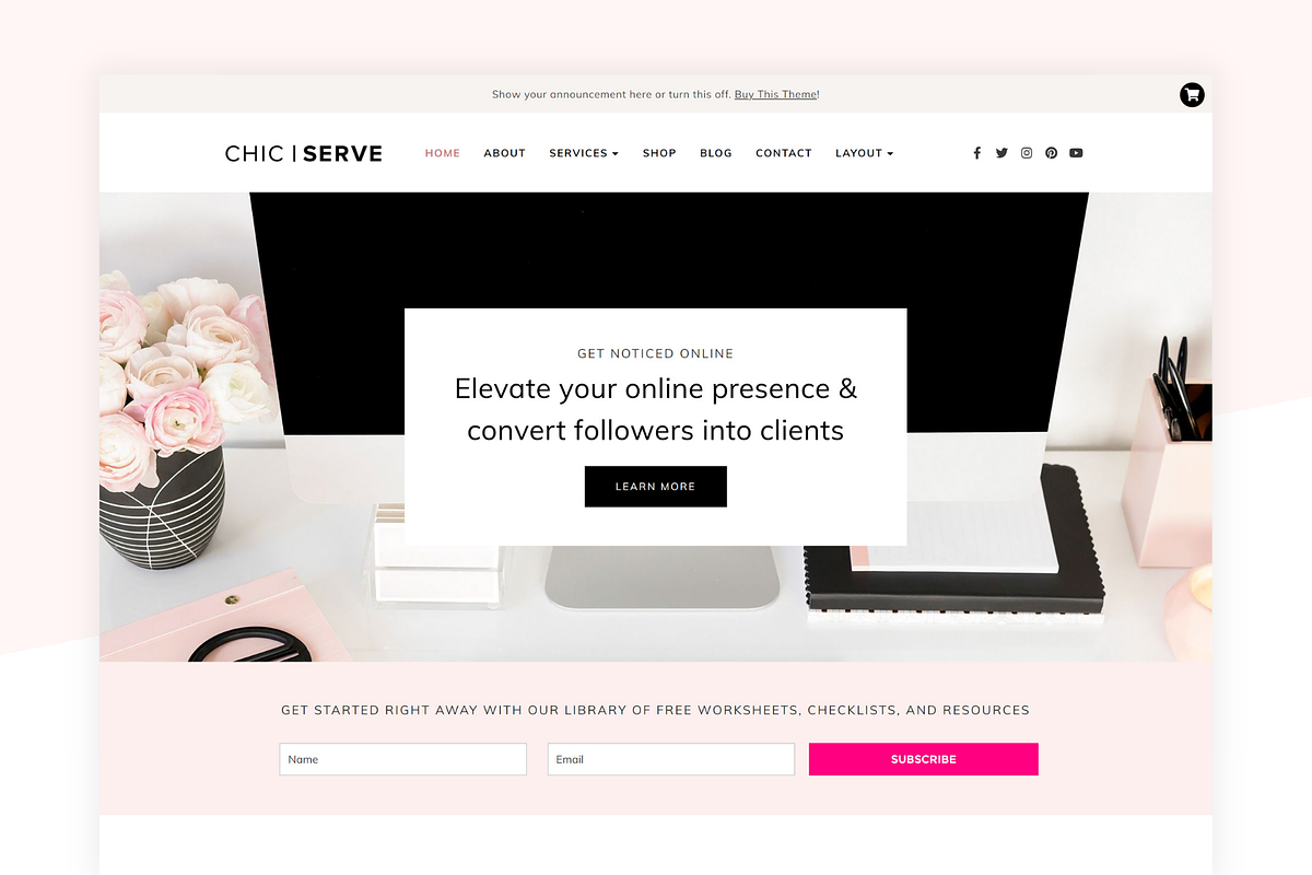 ChicServe Elementor WordPress Theme, a WordPress Template by Bluchic (Photo 1 of 6)