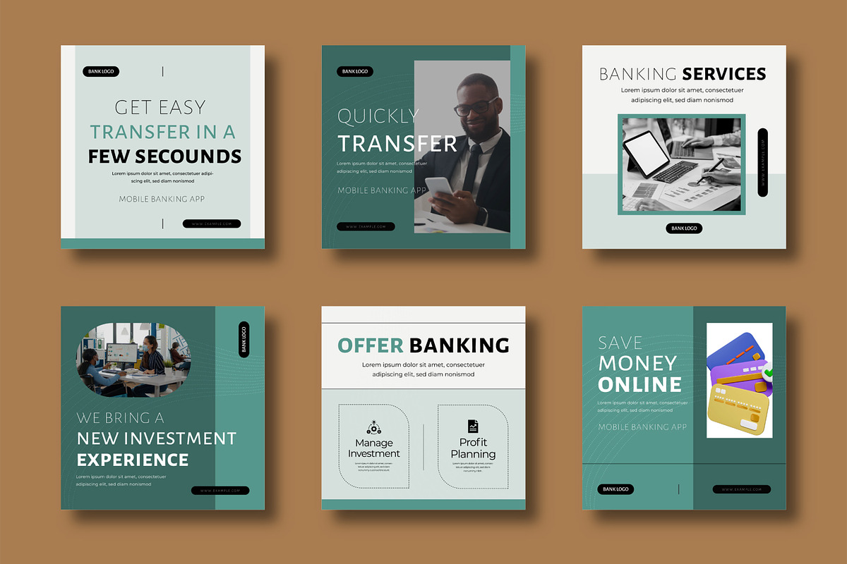 Banking Service Social Media Post, a Social Media Template by MightyDesign (Photo 1 of 8)