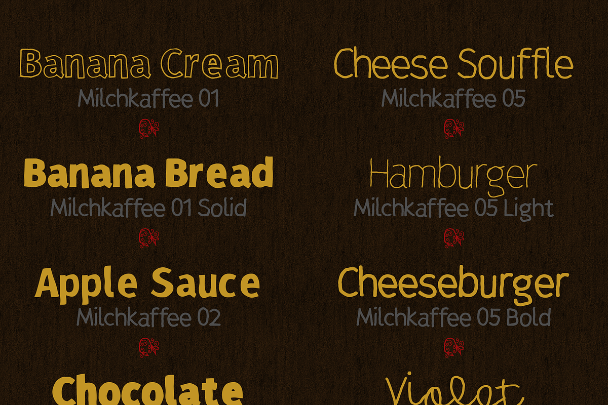 Milchkaffee Megafamily Font preview 2