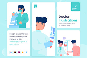 50 Doctor Illustration Set