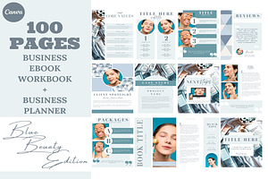 100 Blue Beauty Ebook Template Canva