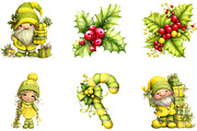 Christmas Gnomes Clipart Set, a Seasonal Illustration by CreationArt (Thumbnail 3 of 5)
