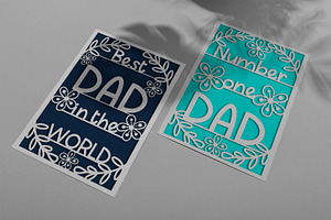 SVG Set Of Cards For Father's Day.