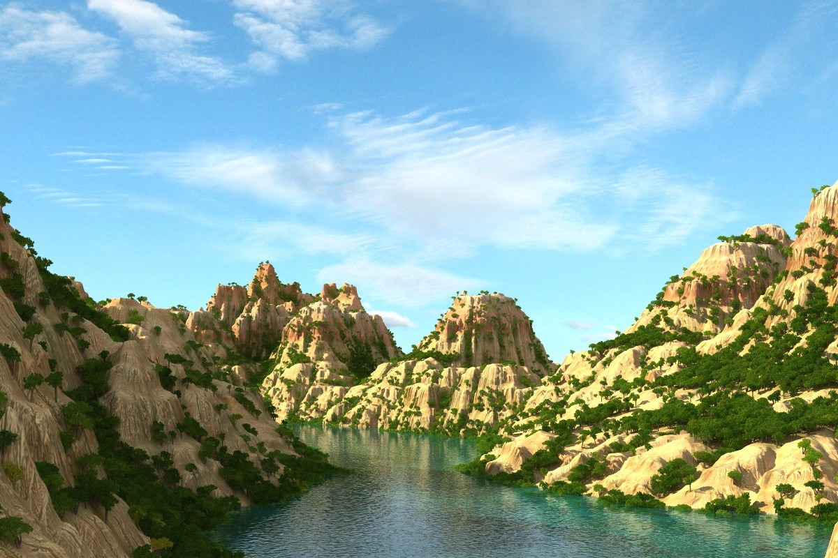 Mountain terrain with lake, an Environmental 3D Model by konstantin.ermolaev (Photo 3 of 11)