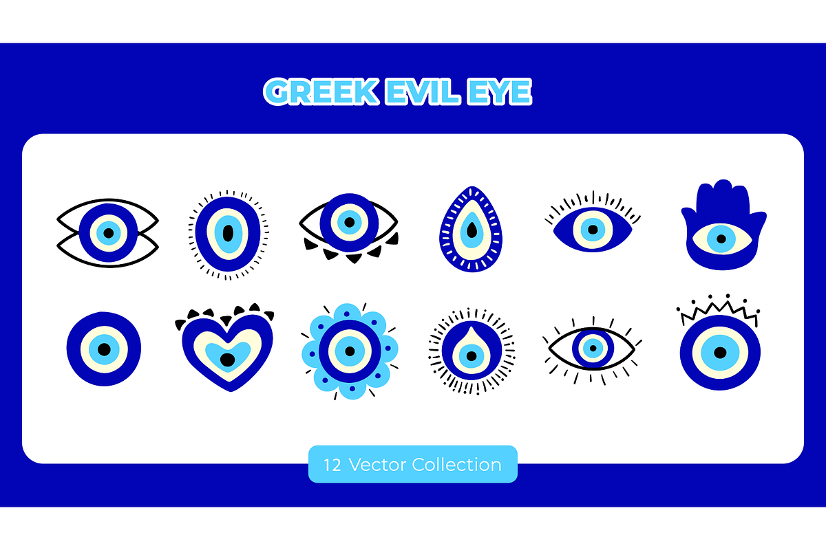 Greek Evil Eye Vector Set, an Empty State Illustration by Creathub Studio (Photo 1 of 6)