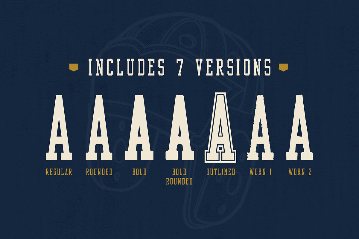 Leather Helmet Athletic Font, a Font by StockMamba (Photo 2 of 4)