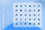 Heat and Cooling System Icon Set, an Outline Icon by Nathaya Studio (Thumbnail 2 of 2)
