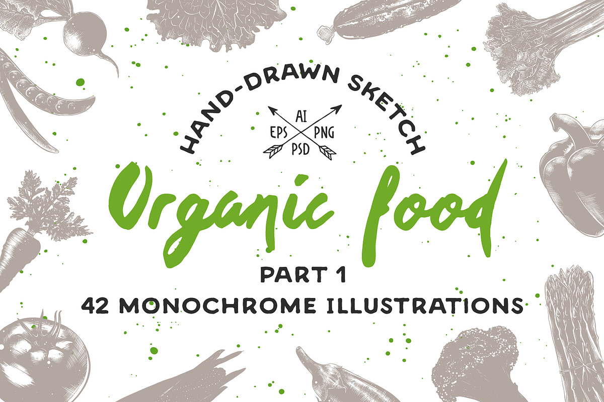 Set of 42 healthy food objects, a Decorative Illustration by Akimo Mia (Photo 1 of 9)