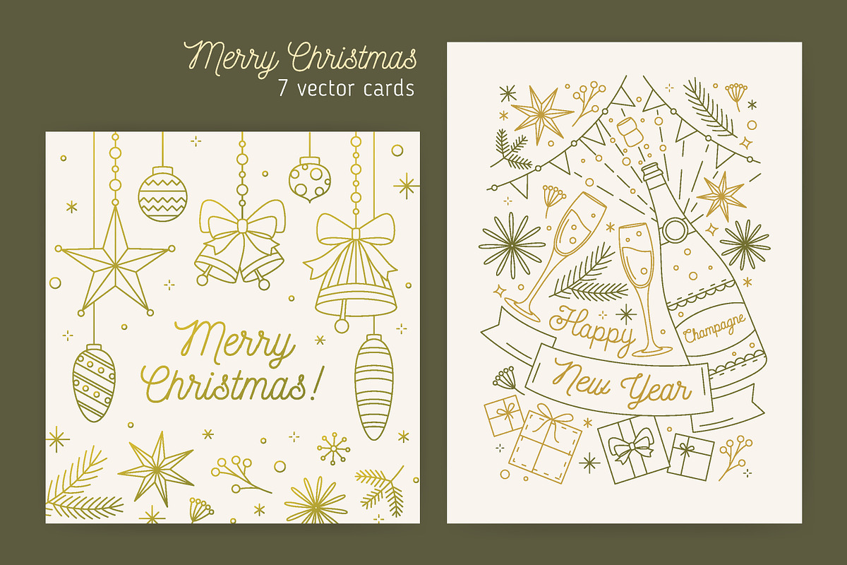 Christmas and New year greeting card, a Card Template by Good Studio (Photo 1 of 9)