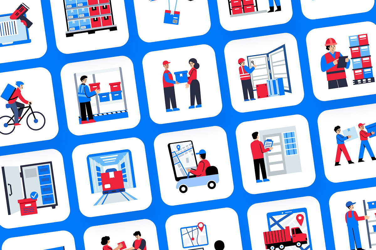 Logistics and Delivery Icon Set, an Emoji Icon by Creative Stall (Photo 5 of 8)
