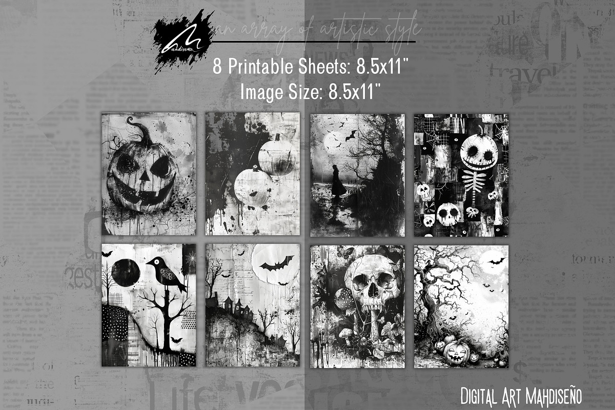 Whimsical Halloween Journal Pages, a Seasonal Illustration by Digital Art Mahdiseño (Photo 3 of 10)