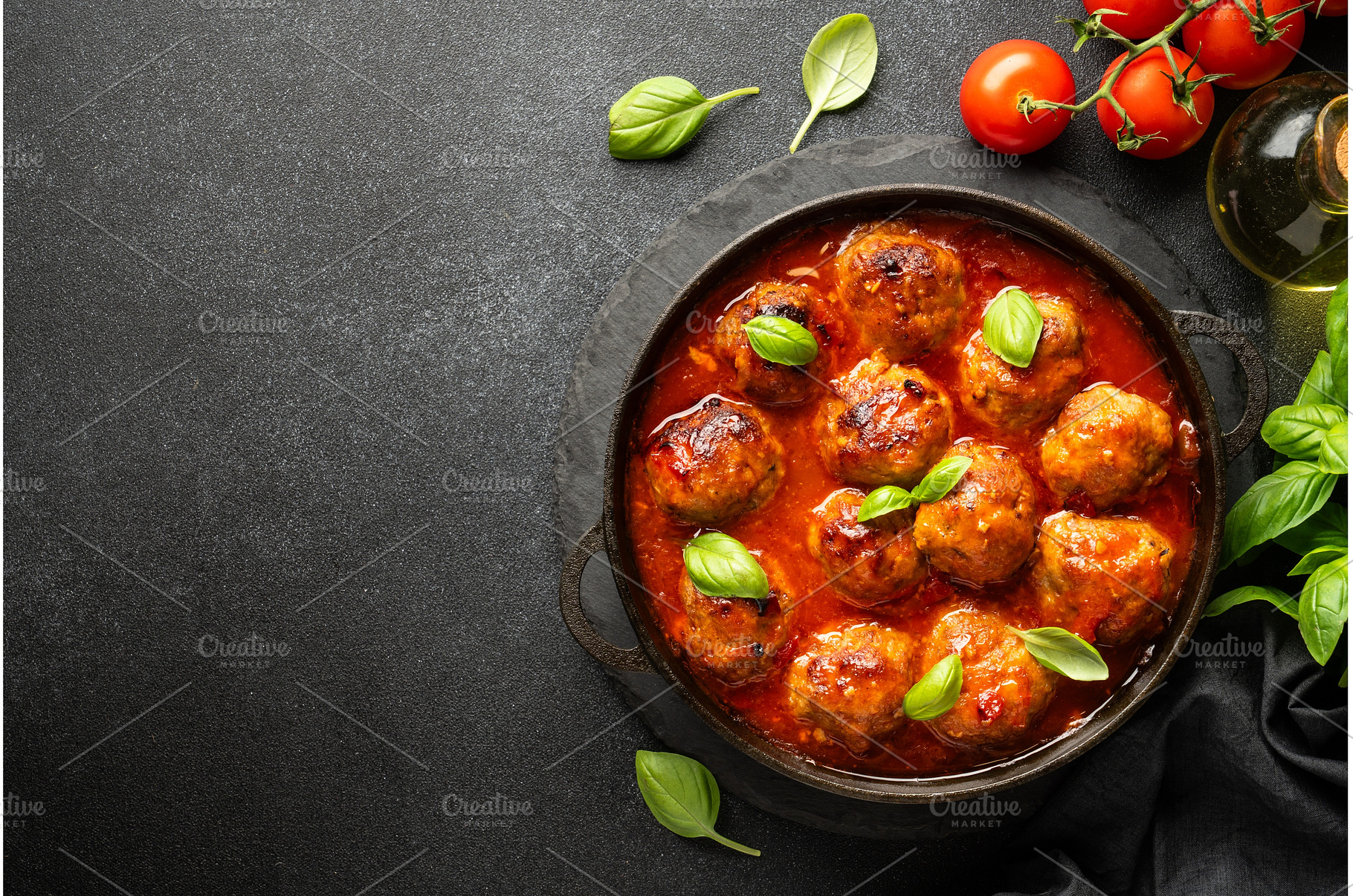 Meatballs in tomato sauce in iron, a Food & Drink Photo by Nadia-nb