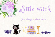 Little witch - Halloween clipart, a Decorative Illustration by heyiamalice (Thumbnail 7 of 13)