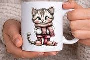 Whimsical Spring Cat Clipart Bundle, an Illustration by Canvas Craft (Thumbnail 5 of 7)