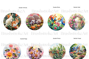 Garden Clipart, Flower Garden Animal