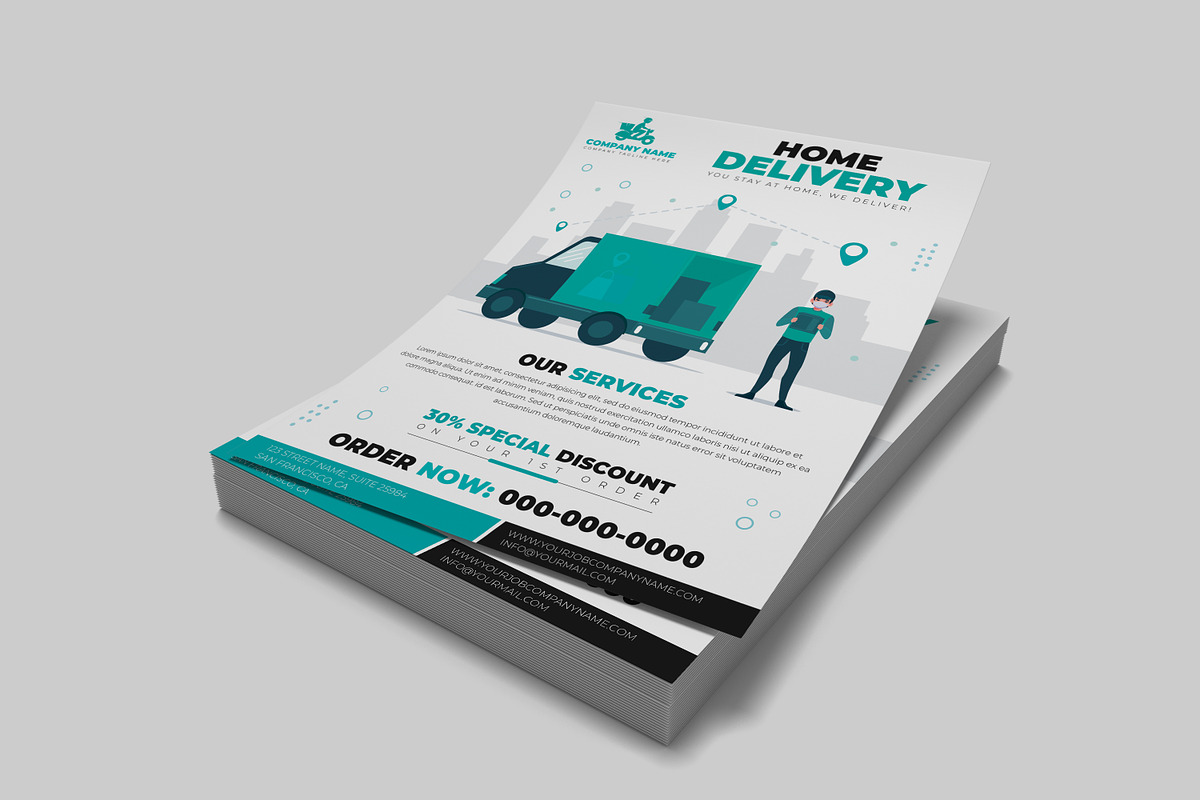 Multipurpose Delivery Service Flyer, a Flyer Template by Designscozy (Photo 3 of 5)