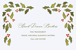 Fall Pumpkins & Winter Holly Frames